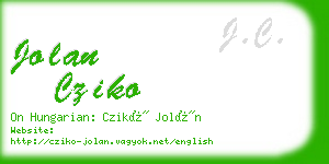 jolan cziko business card